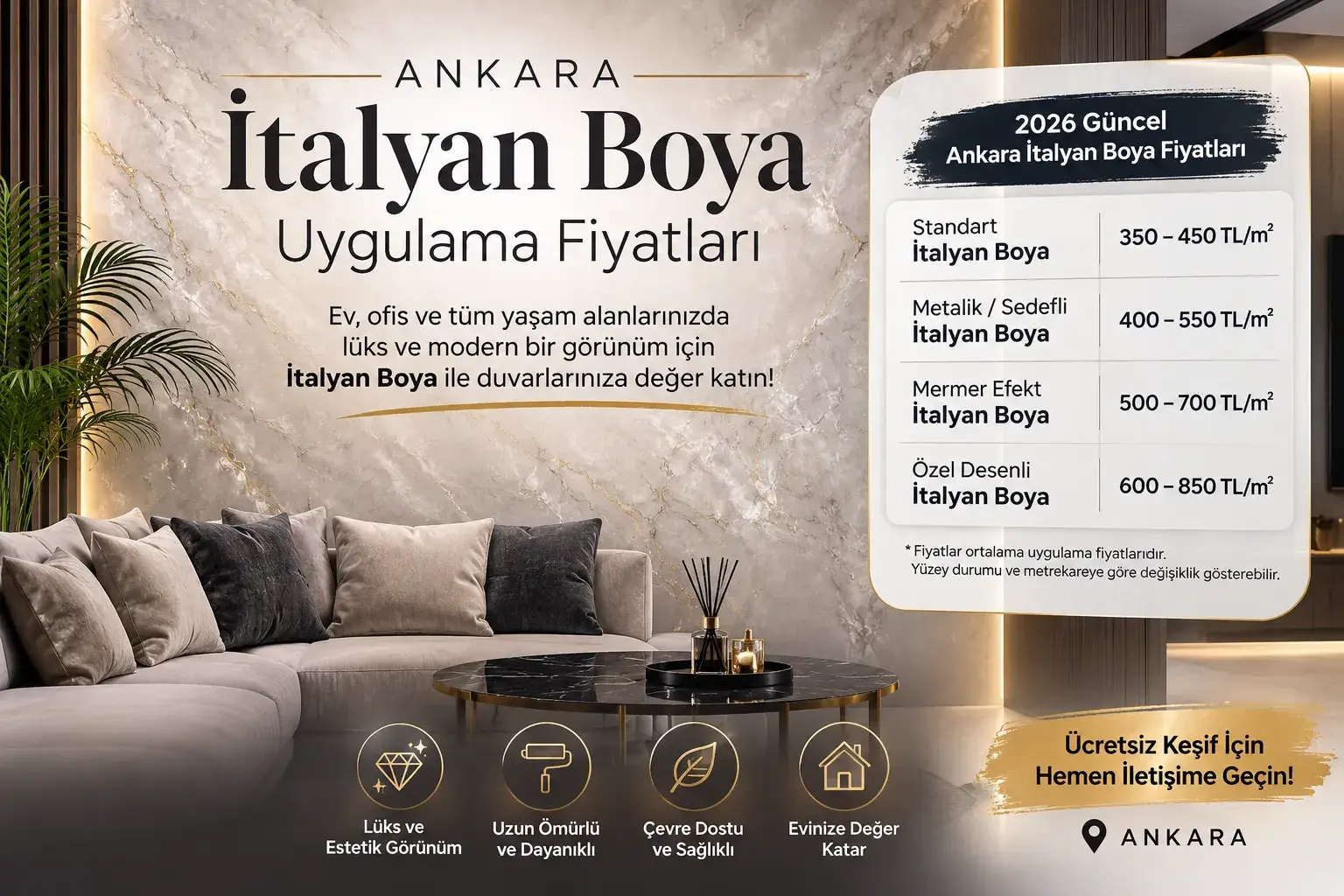İtalyan Boya Fiyatları 2026: m² Fiyatı, Maliyet Hesaplama ve Uygulama Rehberi